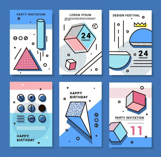 几何图形的时尚魅力 创意矢量素材在多领域设计中的运用